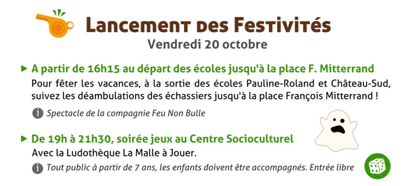 Programme des vacances d'octobre